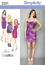 2251 SIMPLICITY STRAPPY OR NOT DRAPE DRESS LENGTHS, WRAP TOP PATTERN 4-12 UNCUT